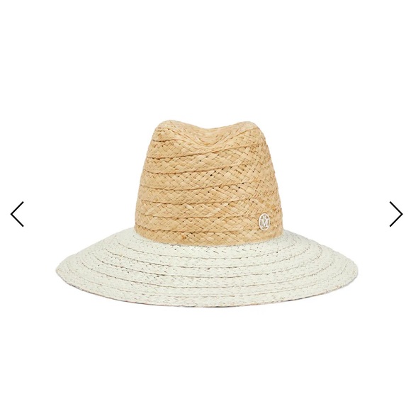Maison michel Kate painted raffia hat.